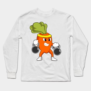 Carrot at Fitness with Dumbbells Long Sleeve T-Shirt